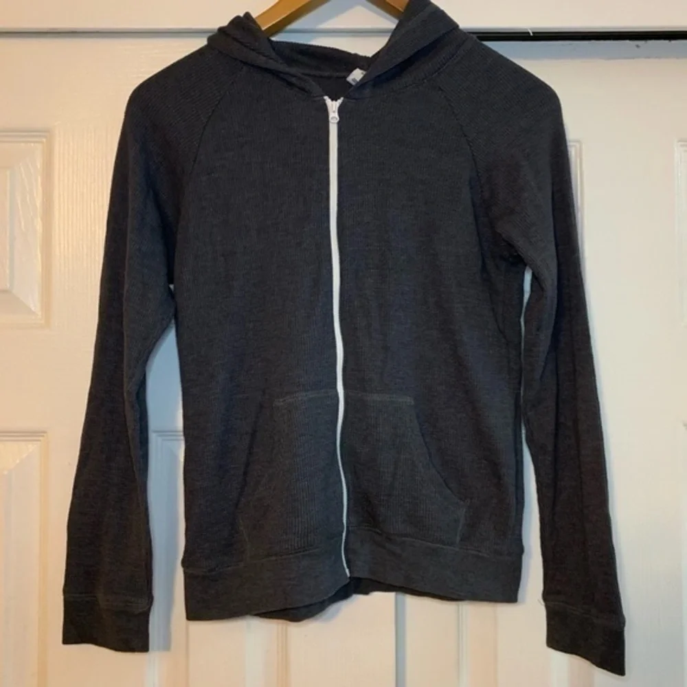 Grey Zip‎ Up Hoodie Sweater Little Girls Size XL